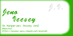 jeno vecsey business card