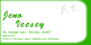 jeno vecsey business card